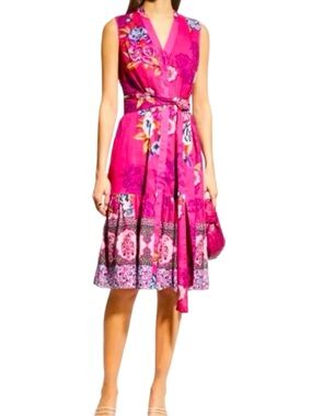 Kobi Halperin Hailey Pink Floral Wrap Size Small